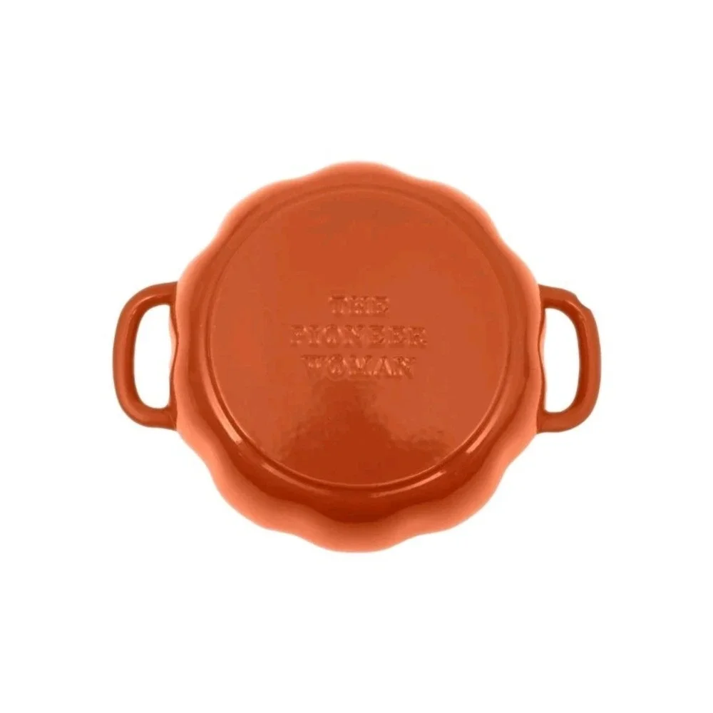 Pioneer Woman 3.5-Quart Enamel-on-Cast Iron Pumpkin Dutch Oven Orange